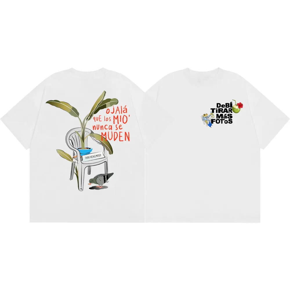 Rapper Bad Bunny Merch T-shirts Men Women High Street Fashion Trend Short Sleeve T-shirt High Quality Cotton Oversized T Shirts