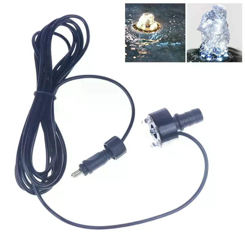 

1 шт. Подводный светильник-кольцо с 6 светодиодами для фонтана, пруда, водного сада, с адаптером переменного тока, теплый белый/белый свет, декоративный светильник для фонтана