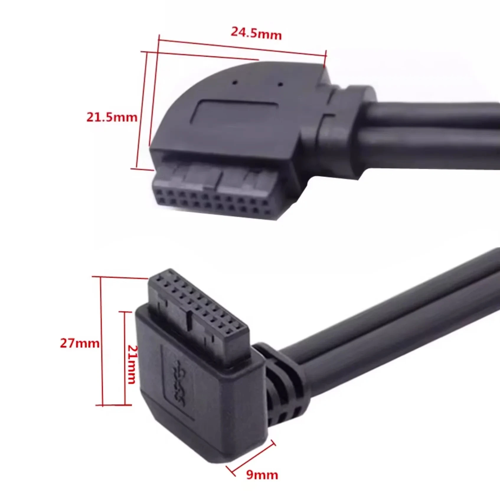 Передняя панель материнской платы USB3.0 20Pin/19Pin удлинитель «папа-мама» 90-градусный высокоскоростной кабель для передачи данных для корпуса настольного ПК