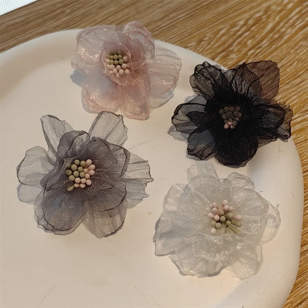 1PCS Perle Bogen Schnürsenkel Blume Bär Rose Schnürsenkel Dekoration Mesh Blume Organza Spitze Bogen Ballett Schuhe Schnalle Zubehör neue – Detail 15