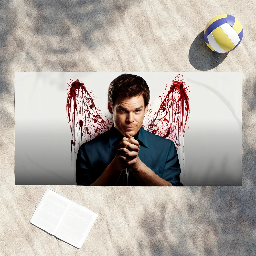 Classic TV Dexter Towel Soft Lightweight Anti-Sand Large Beach Towel Quick-Drying Bath Sports Family