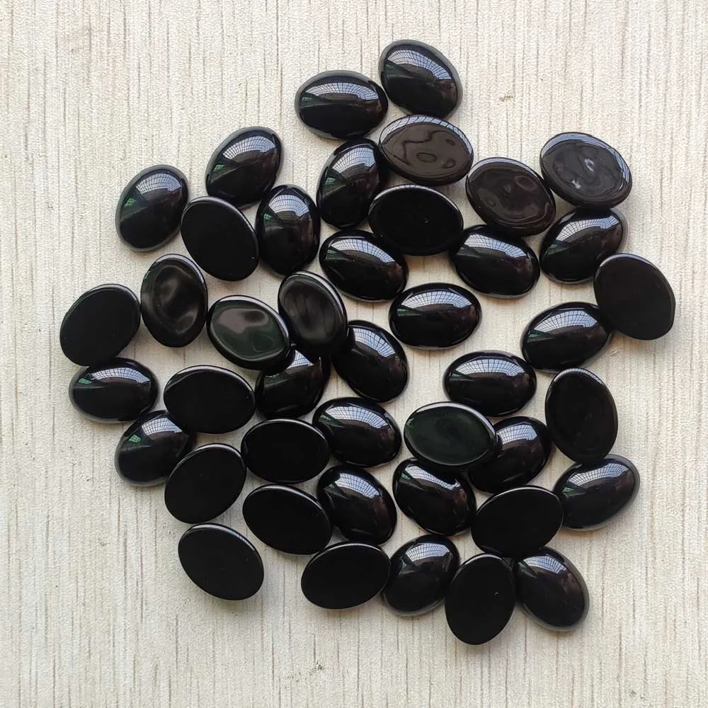 Good quality natural black obsidian stone Oval CAB CABOCHON beads 13x18mm for jewelry making free shipping Wholesale 50pcs/lot