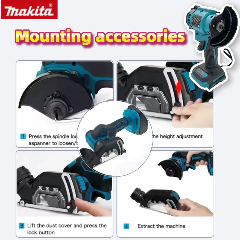 Makita 3 Polegada mini moedor de ângulo sem fio máquina serra circular sem escova elétrica moagem polimento corte ferramenta elétrica