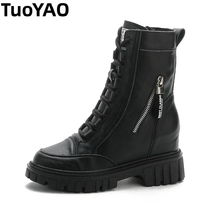 

Women Platform Winter Boots Women Black Keep Warm Non-slip Short Booties For Ladies White Ankle Boots Outdoor Casual Shoes New