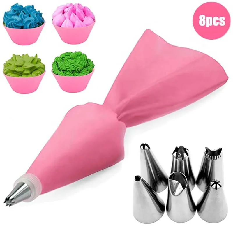 Cream Nozzles 8PCS Pastry Tools Accessories For Pastry Bag Kitchen Bakery Cupcake Desserts Confectionery Cake Decorating Tools