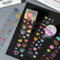 Journal GO 4x200cm Colorful Diary Tape Stickers Basic Elements Scrapbook Journaling Greeting Gift Card Decoration Cute Tape 3