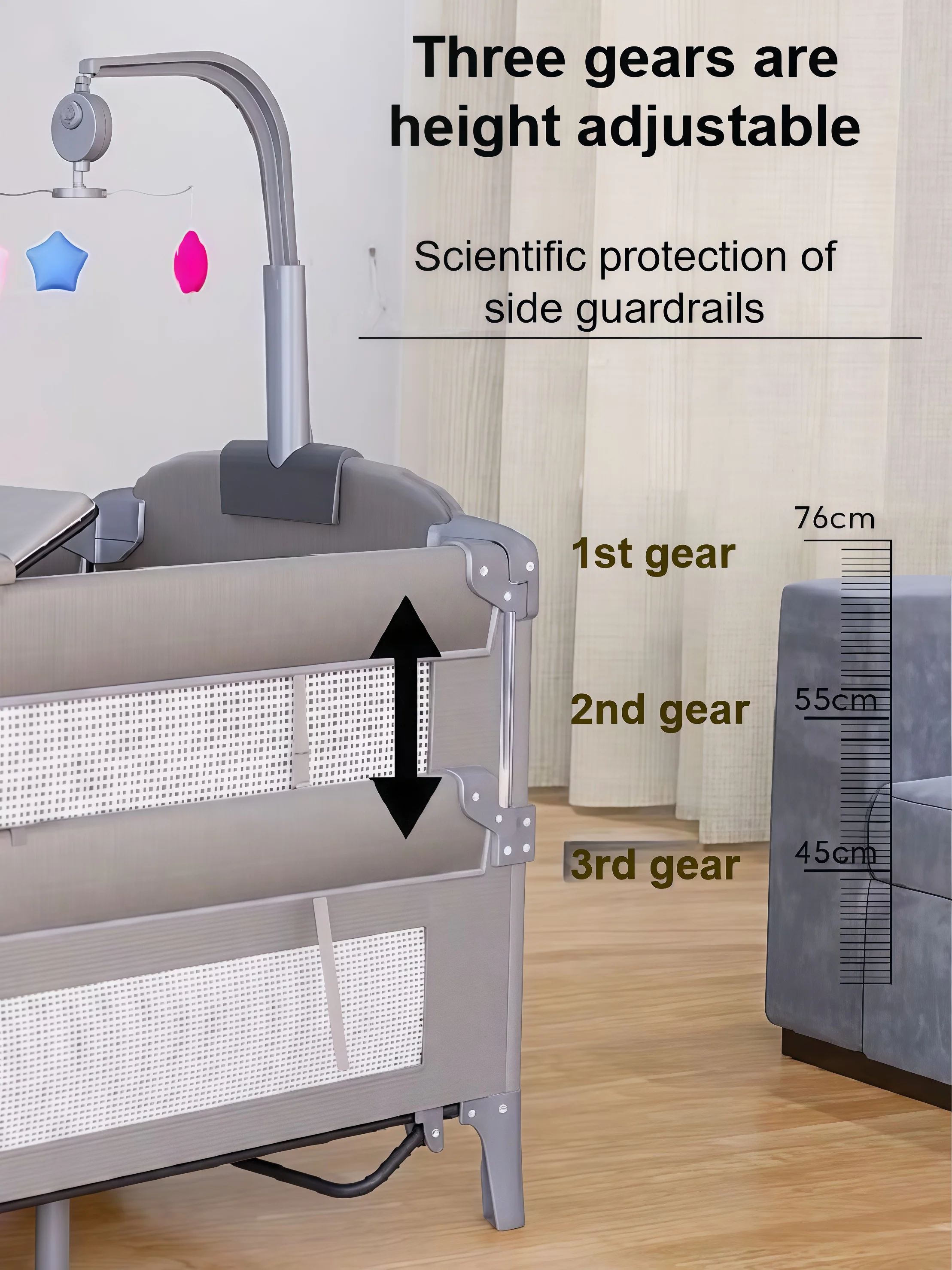 سرير أطفال سرير أطفال سرير أطفال قابل للطي مهد أطفال للطفل سرير أطفال قابل للتحويل سرير أطفال حديثي الولادة بجانب السرير النائم