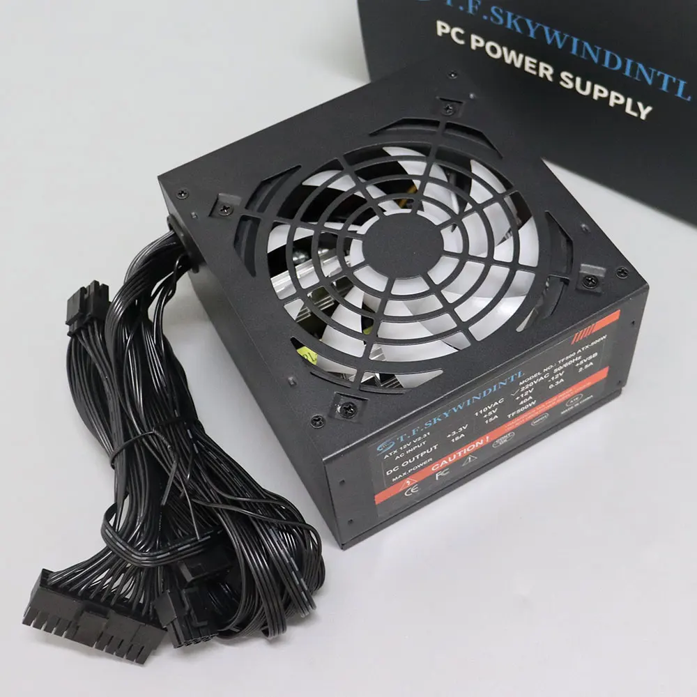 500W PSU Power For Desktop SATA ATX 12V Gaming PC Power Supply 24Pin 500Walt 18 LED Silent Fan New Computer Power Supply For BTC