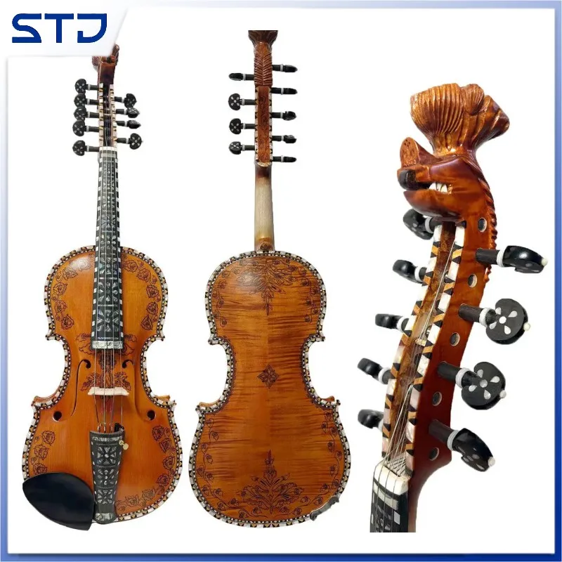 4/4 violin (4*4)  Deluxe fancy Norwegian fiddle of profession concert Hardanger fiddle