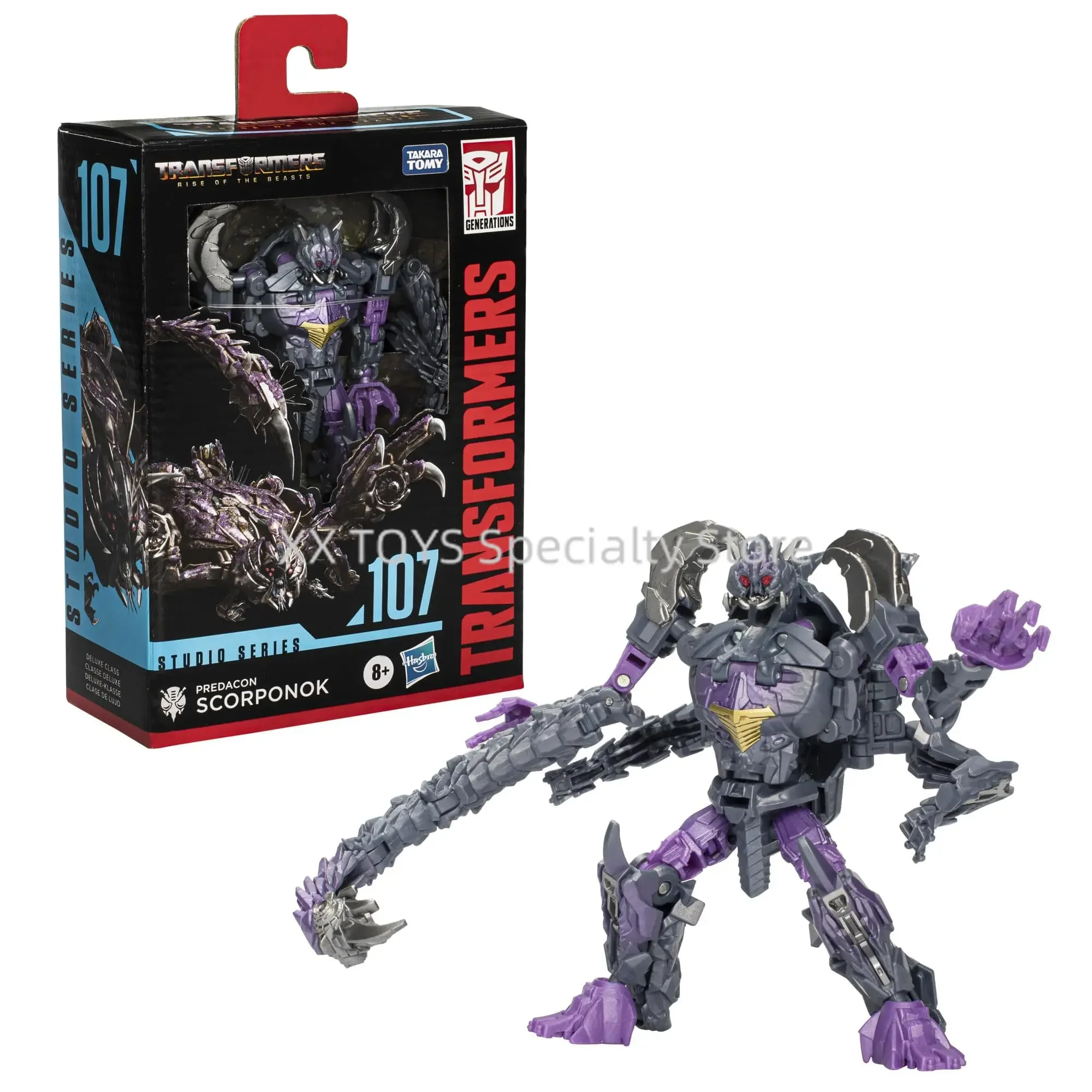 Hasbro Transformers Toys Studio Series Deluxe Rise of The Beasts 107 Predacon Scorponok Converting Action Figures Holiday Gifts