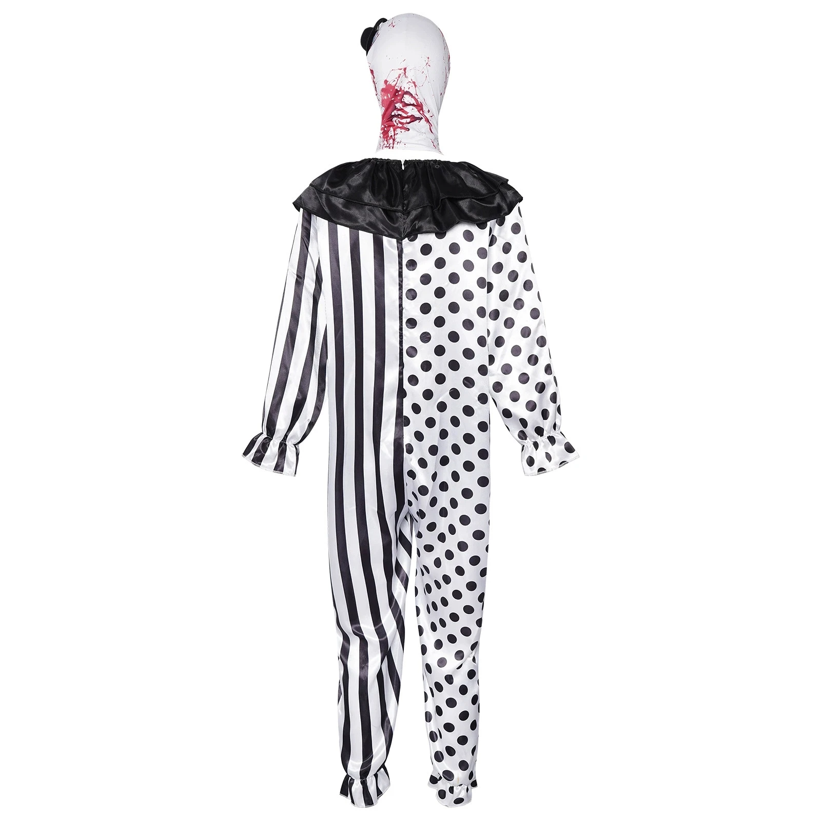 Movie Terrifier Cosplay Clown Costume Joker Jumpsuit Headgear Hat Horror Outfit Uniform Halloween Carnival Disguise Suit view 4