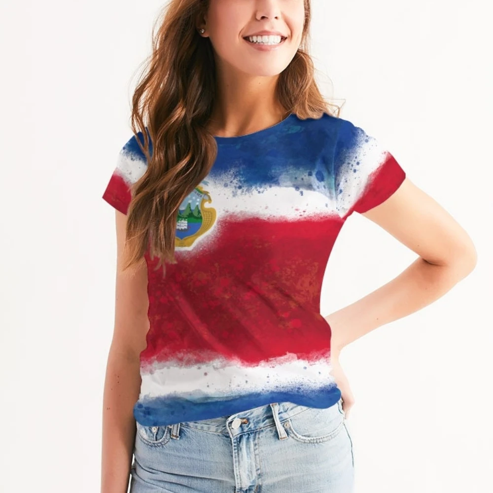 Fashion Costa Rica Flag 3d Printed Short Sleeved T-shirt Men Women Funny Casual Sport T Shirt