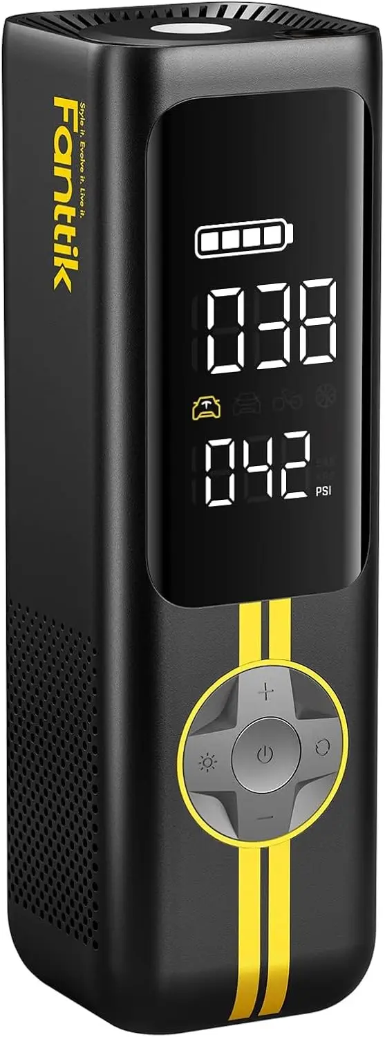 

Portable Cordless Air Pump, 150PSI Fast Inflation for Cars, Bikes, Balls with Battery and LED Light