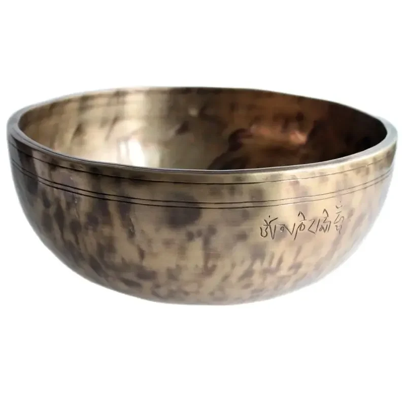 26cm hand hammered Tibetan Singing Bowl Sanskrit Engraved Brass Bowl Yoga Meditation Sound Healing Stress Relief Spiritual Gift