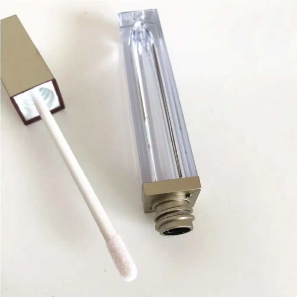 10/50/100PCS Empty Lip gloss Tube Square DIY Lip Glaze Packing Box Container With Bronze Gold Cap Split Bottle