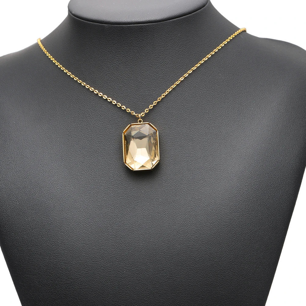 4 Stück Edelstahl-Kristallglas-Anhänger für Halsketten, Anhänger für DIY-Schmuck, Kleidungsherstellung, Damen-Ohrringe, Armbänder, Zubehör – Detail 4