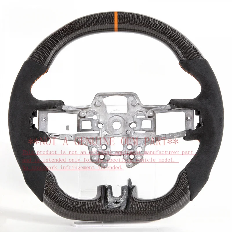 For Ford Steering Wheel Horn Cover 15-21 Mustang Alcantara Carbon Fiber Custom Horn Shell Decorative Cover