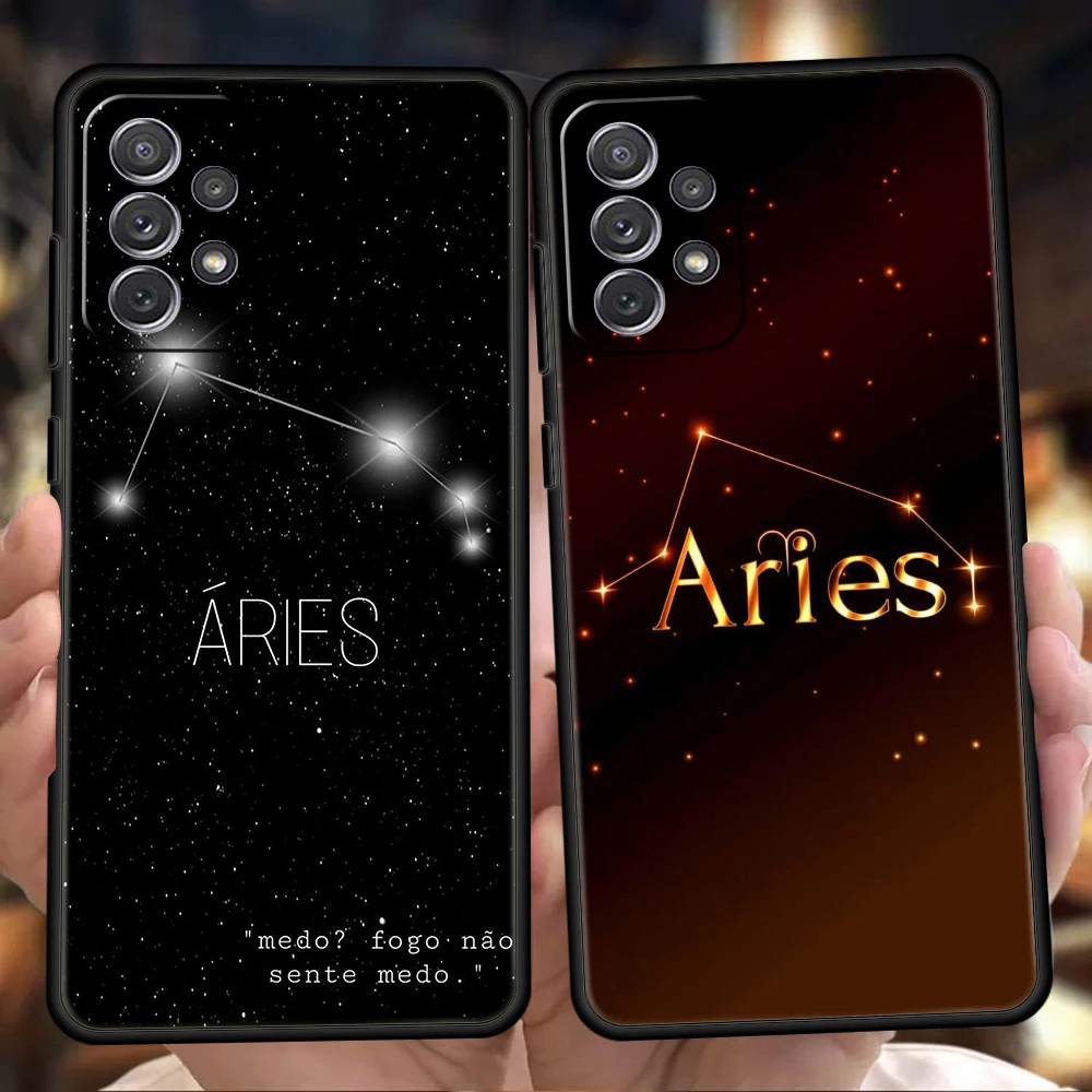 Constellation Virgo Aries Phone Case for Samsung Galaxy A55 A35 A15 A14 A25 A54 A51 A71 A72 A73 A32 A52 A52S A41 Silicone Shell