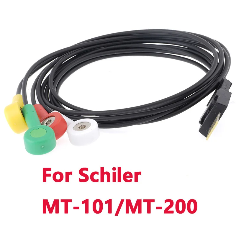 

Compatible Schiler MT-101 MT-200 Holter Monitor 24 Hours Recorder Standard 4 Lead ECG Cable and Snap Electrode Leadwire.