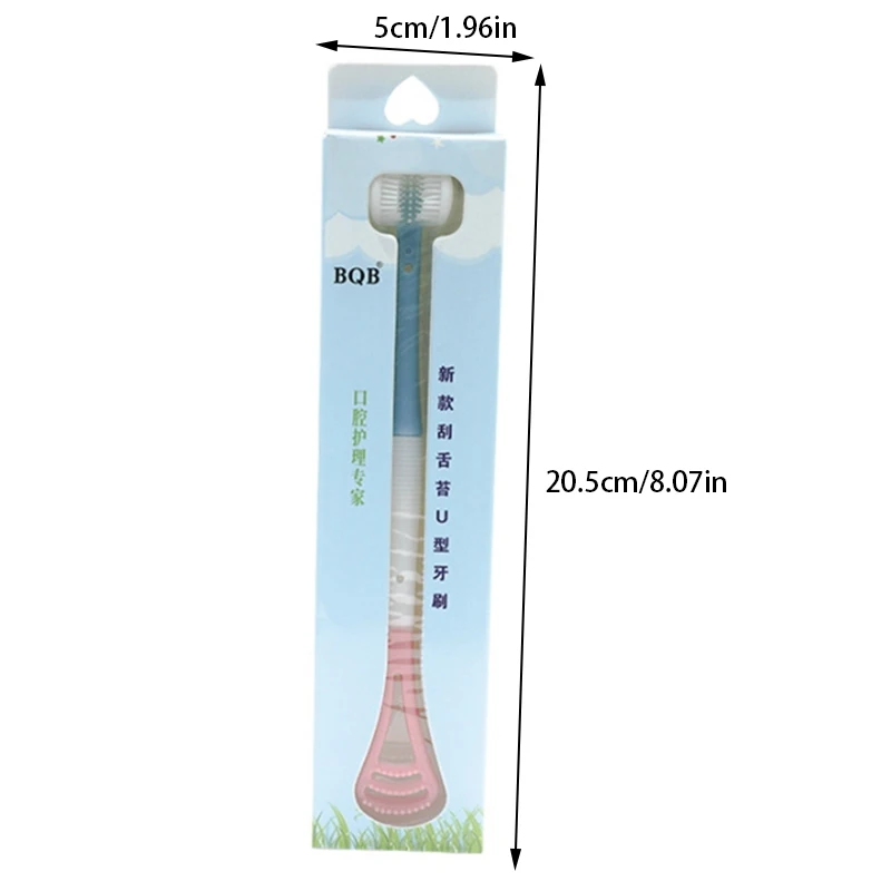 Multifuncional Tongue Coating Toothbrush, limpeza Tongue Scraper, cerdas macias, Oral Care, 3 lados