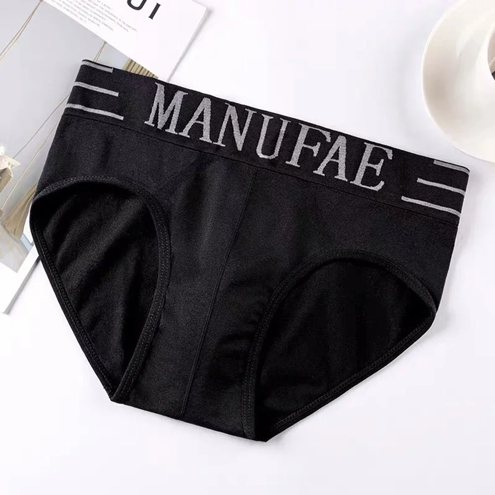 Mens Underwear Thin Breathable Panties Comfortable Soft Briefs Letter Waistband High Stretch Underpants Light Daily Knickers