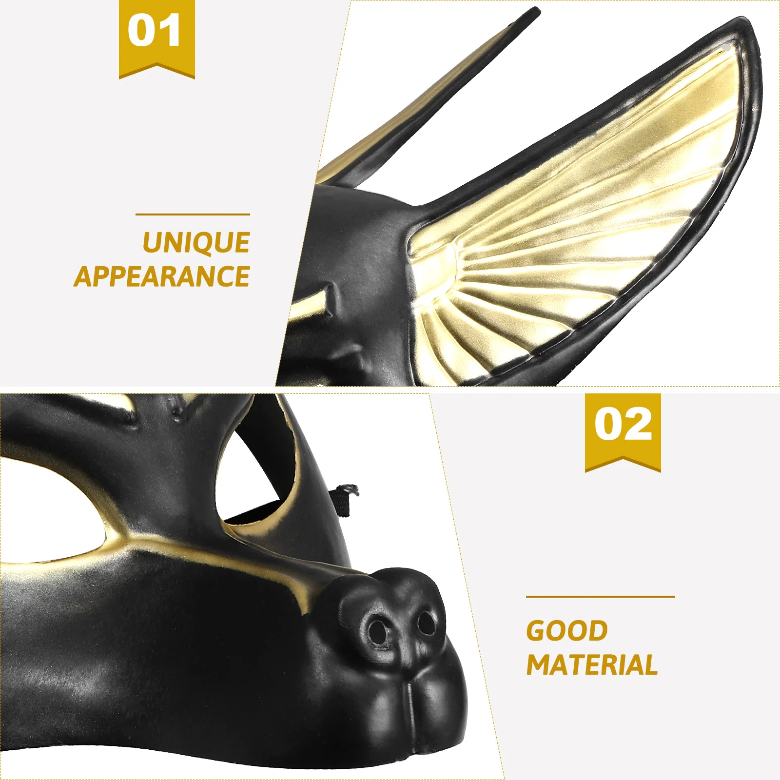 Maska Anubis Retro Masquerade Rekwizyty Makijaż Vintage Party Kostium Dekor Plastikowe Maski Cosplay Halloween