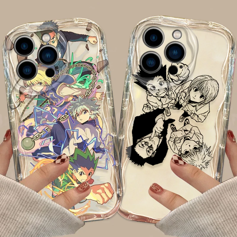 Anime Hunter X Hunter Cover For Apple iPhone 15 14 13 12 11 Pro X XR XS Max Plus 8 7 Plus SE Wave Oil Phone Case