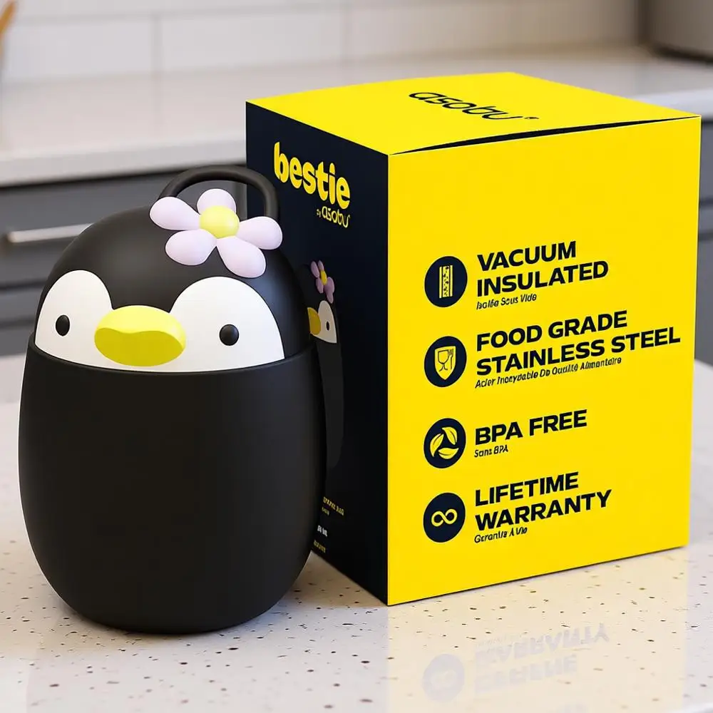 

Термоконтейнер для обедов для детей в виде худи - с милым дизайном, из нержавеющей стали без BPA, герметичный и вакуумно-запечатанный, сохраняет еду горячей или холодной.