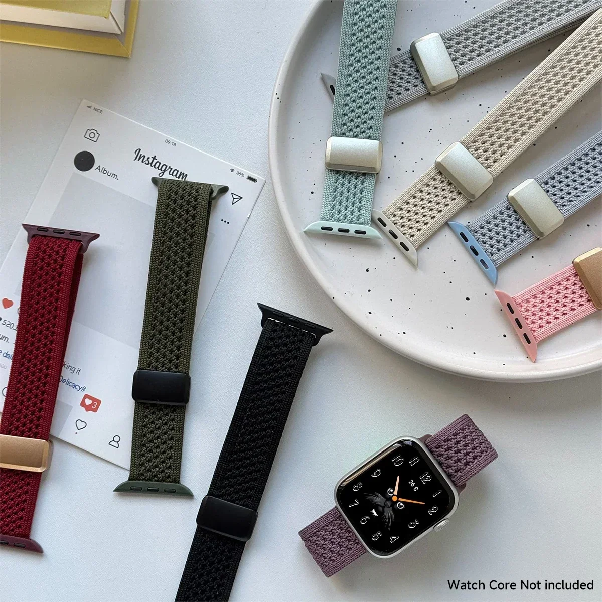 Cartoon Braid Nylon Magnetische Schnalle für Apple Watch Serie 10 42mm 46 41mm 40 schöne Mädchen Band für iwatch 10 9 8 SE 6 5 4 – Detail 1