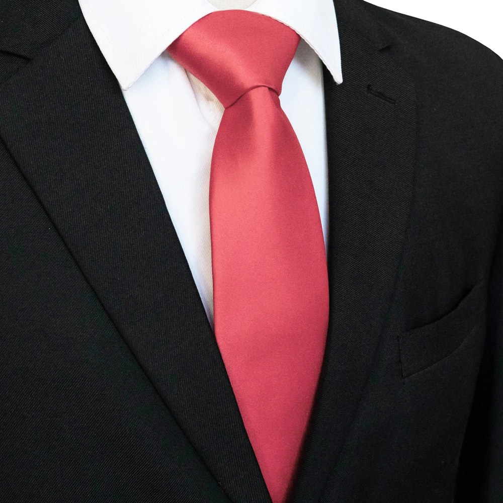 KAMBERFT Klassische Neue 8cm Krawatten für Herren, Einfarbige Krawatte in Rosa, Rot, Gelb, Satin-Krawatten für Geschäft, Hochzeit, Party, Geschenk – Detail 16