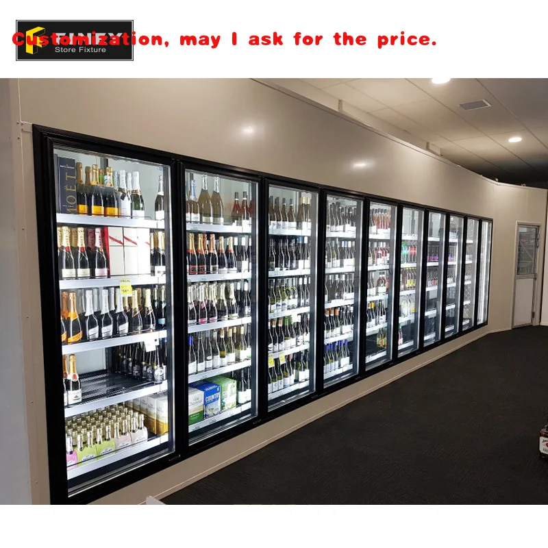 custom.China Supplier Directly Selling High Quality Factory Price Stylish Wine Store  Glass Cabinet Display