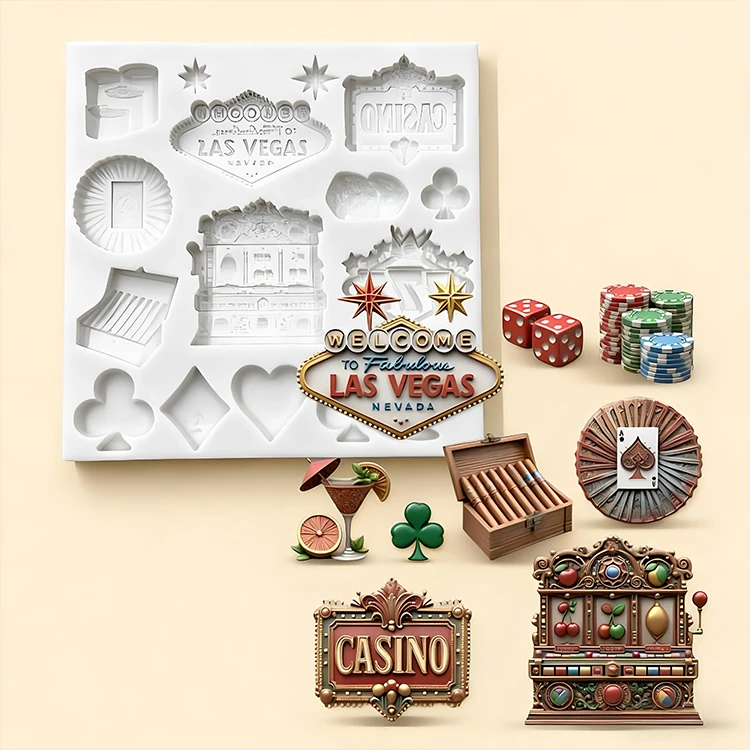 

Las Vegas Paradise Silicone Molds Fondant Candy Chocolate Mould Birthday Party Supplies Baking Tools Cake Decoration Accessories