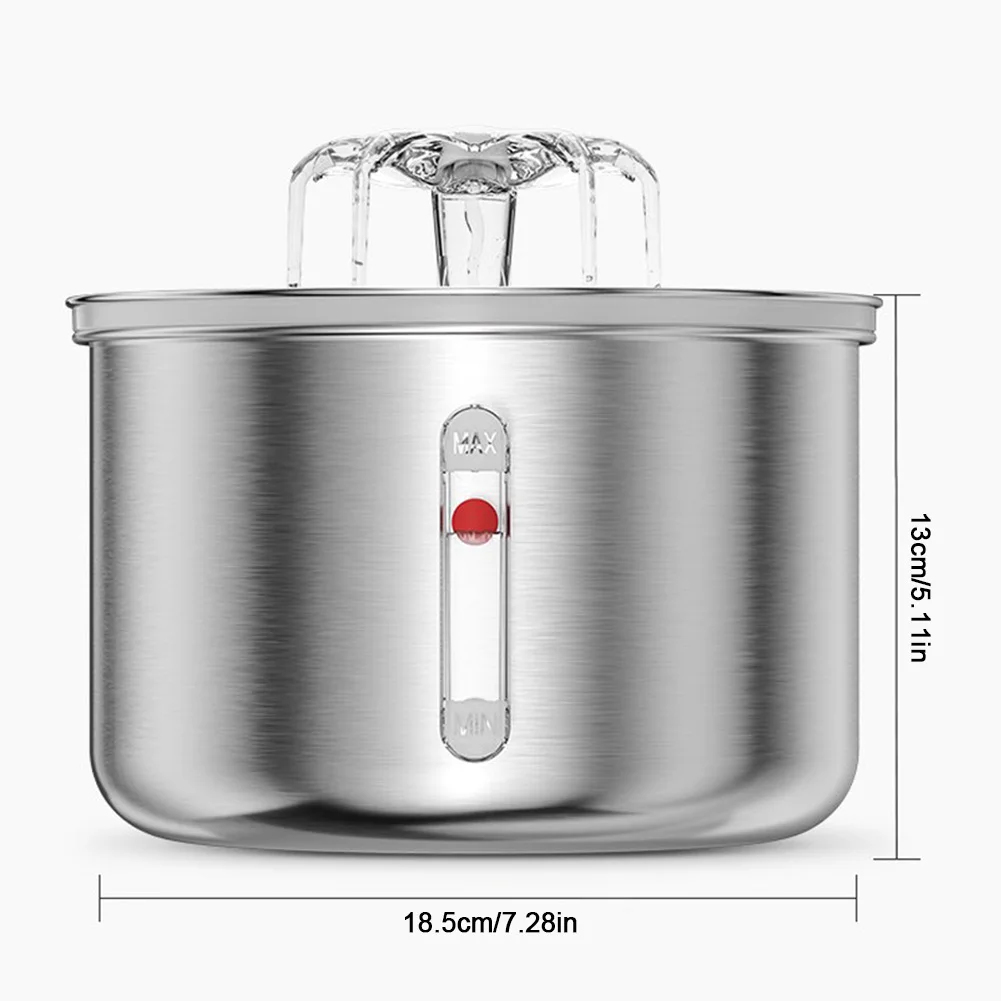 Automatyczna fontanna dla zwierząt 2L ze stali nierdzewnej 304 wyjątkowo cicha pompa automatyczna fontanna z cyrkulacją dla kotów i psów