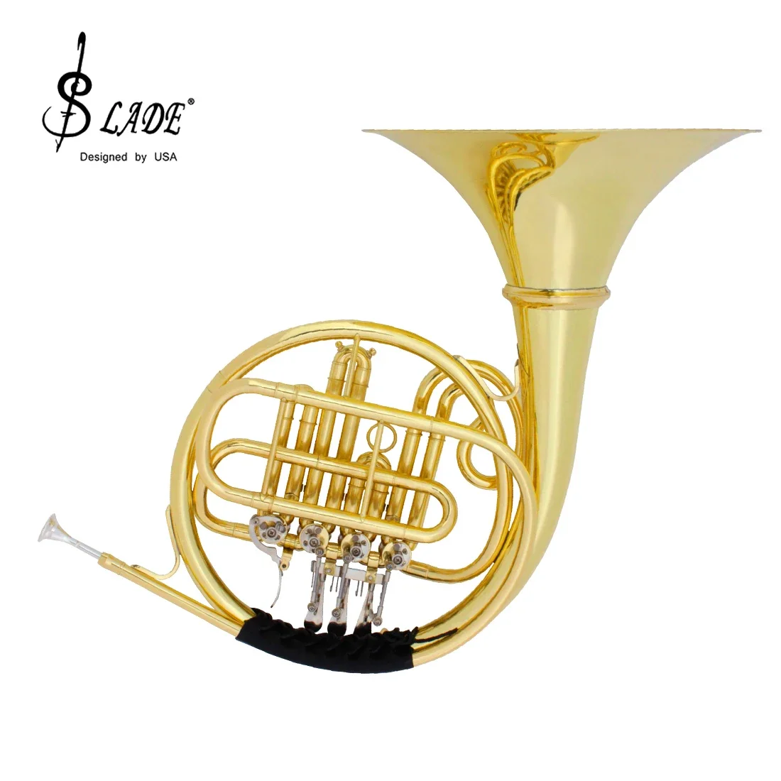 

SLADE Bb French Horn Brass Body 4 Keys French Horns with Case Professional Brass Instruments B Flat Golden Split French Horn