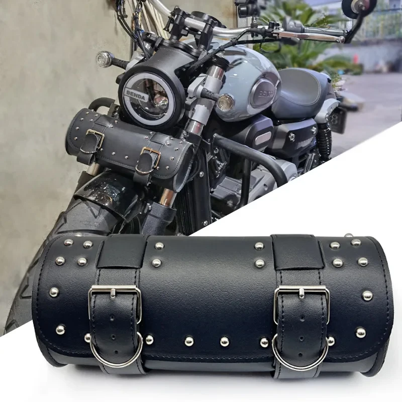 Motorcycle Fork Bag Saddlebags Luggage Storage Pouch Tool Bag Storage Pouch Waterproof Saddle Bag PU For Harley Kawasaki Yamaha