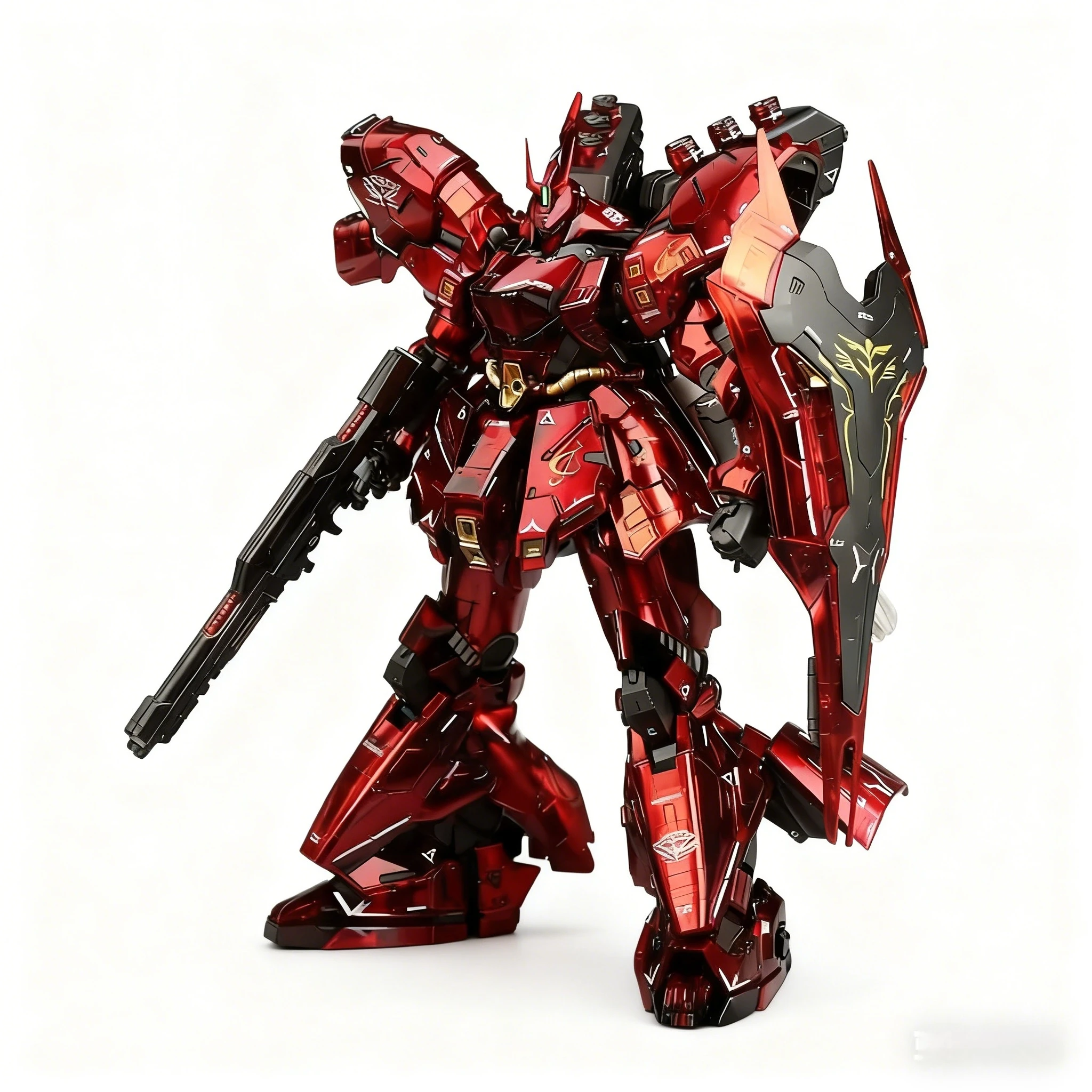 

【Replica】Rg 1/144 Sazabi Transparent Electroplating Color Matching Component Set Desktop Decorative Ornaments Action Figures Toy