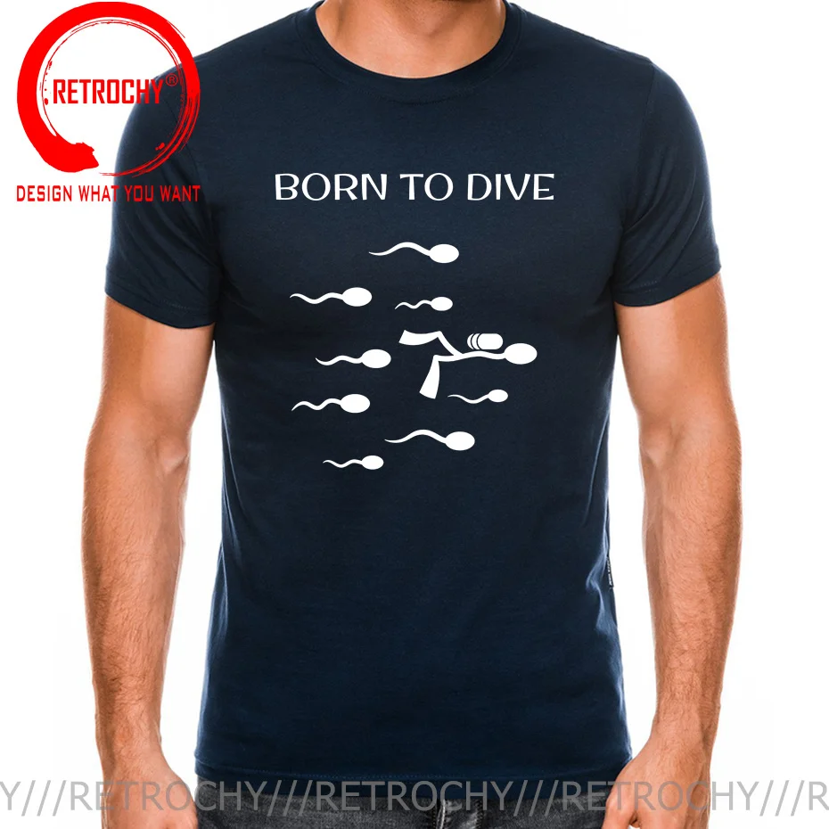 Scuba Diving Flag Freediving Gift T-Shirt Funny Born to Dive T Shirt men Humor Anime Swimming Sperm T Shirts male Tops Tee Shirt