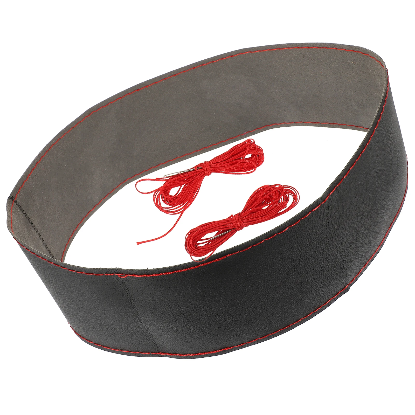 

Steering Wheel Cover 38cm Black Stitching Universal Car Truck Grip Durable Easy Clean Elegant Design Protection