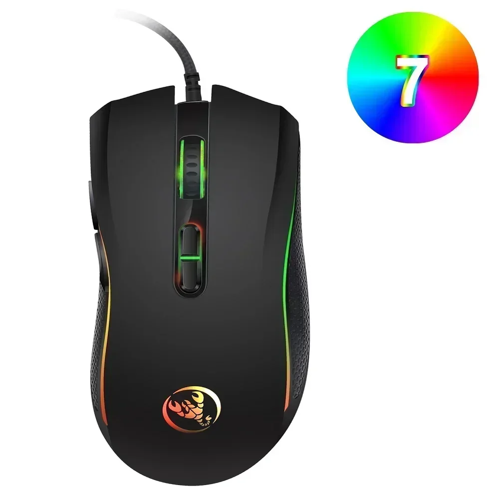 YP 3200 DPI  A869 Optical Ergonomic 4 Level Resolution Adjustment RGB ABS Opto-electronic Wired Gaming Mouse for Laptop and PC