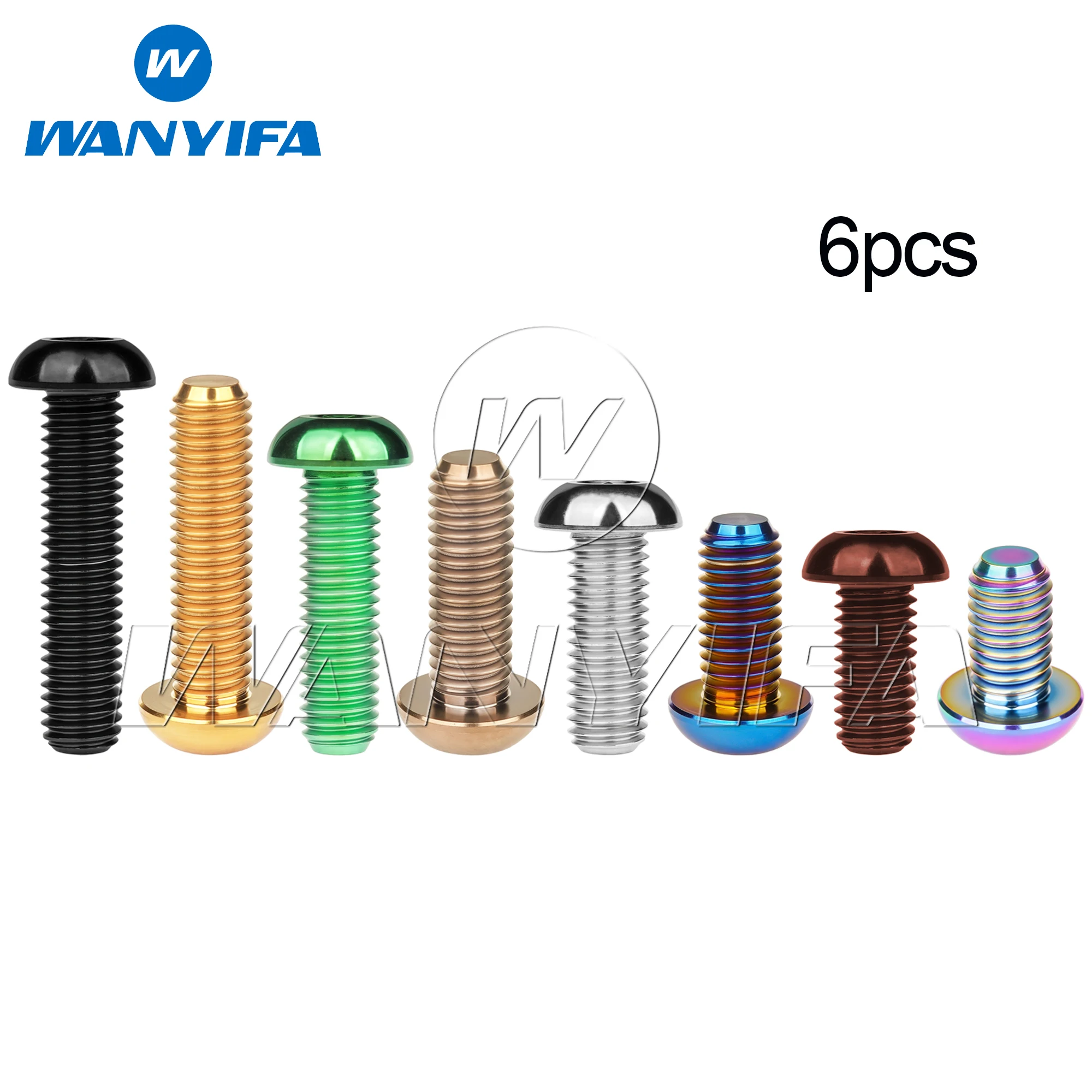 

Wanyifa 6pcs Titanium Bolts M6/M8x12 15 16 20 25 30 35mm Button Hexagon Head Screws for Bike Motorcycle Car Refit