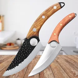 Forged Multi-purpose Knives with Hammer Pattern Butcher Boning Knife Sharp Butchering Knife Meat Cleaver Household Slicing Knife