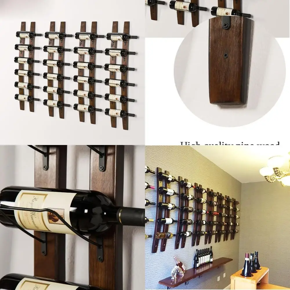 

Rustic Wooden Wall-Mounted Barrel Stave Wine Rack