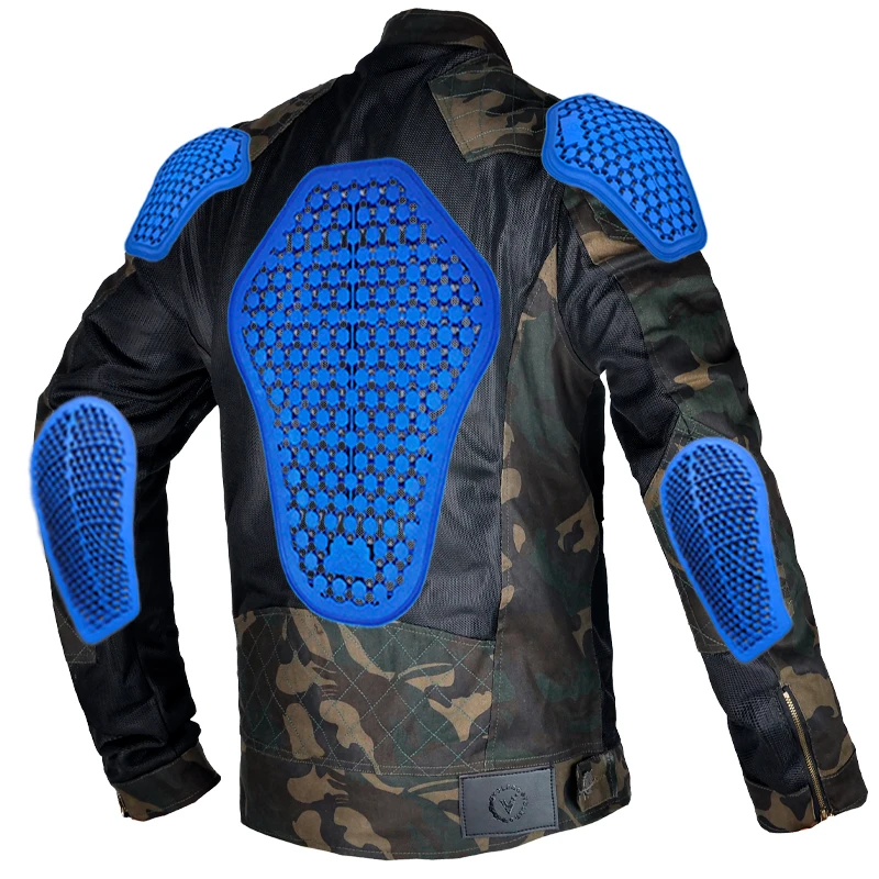 Camo Summer Jacket Motorcycle Jacket Jersey Shatterproof Off-road Jacket Shirt Racing Suit Coat With Elbow And Back Protection