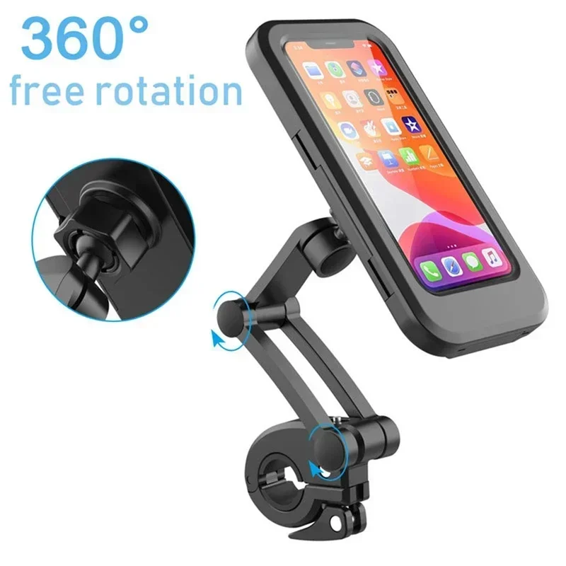 Waterproof Motorcycle Bike Mobile Phone Holder Support Universal Bicycle GPS 360° Swivel Adjustable Motorcycle Cellphone Holder image 2