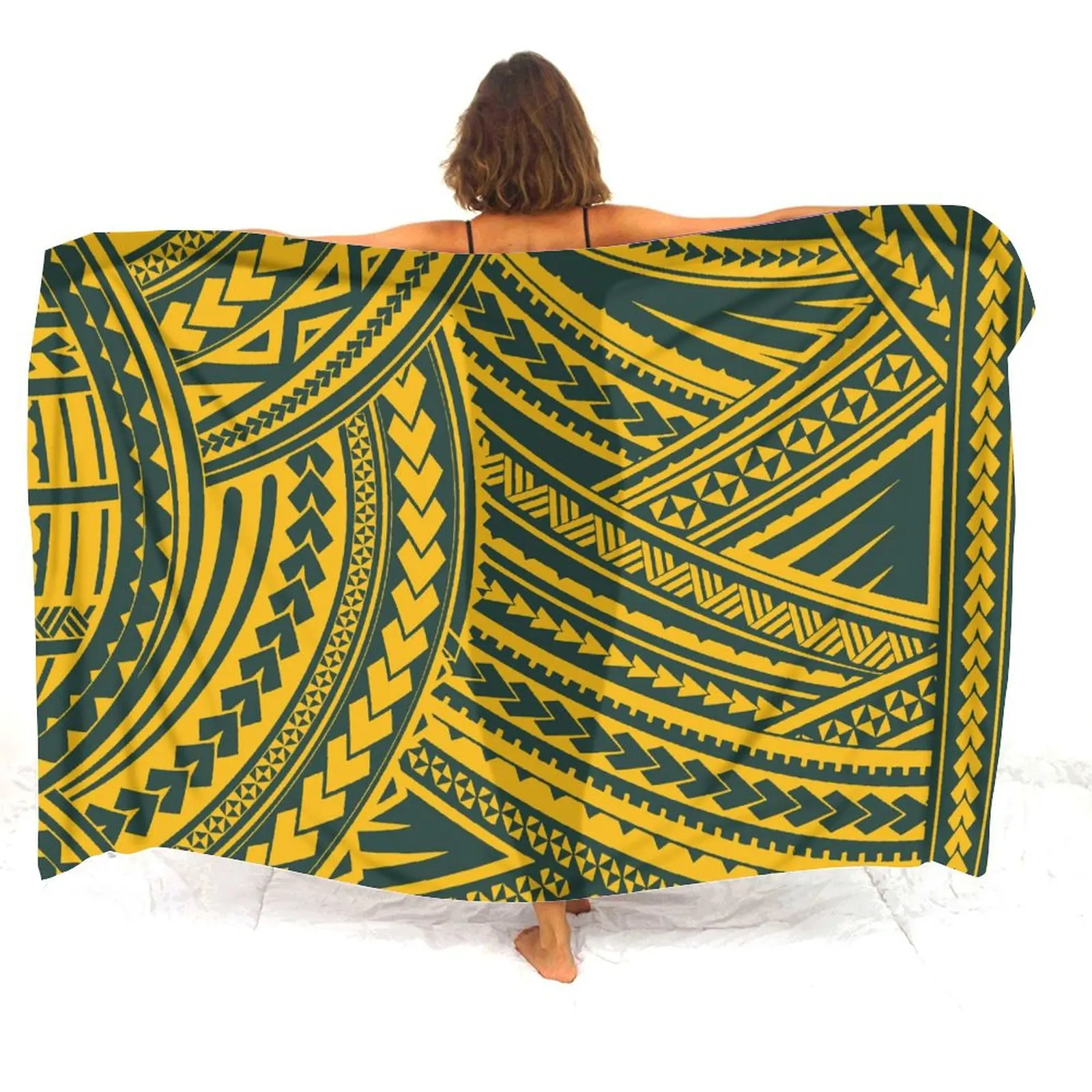 여성 비치 의류 수영복 여성 사롱 소프트 여성 비치 사롱 수영복 자켓 사롱 꽃 맞춤형 폴리네시아 사롱