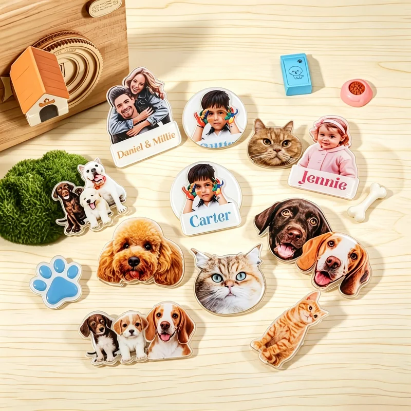 Custom Photo Brooch Personalized Nameplate Acrylic Pins For Children/Pet Specail Gift For Activity/Job Badge Pin Jewelry