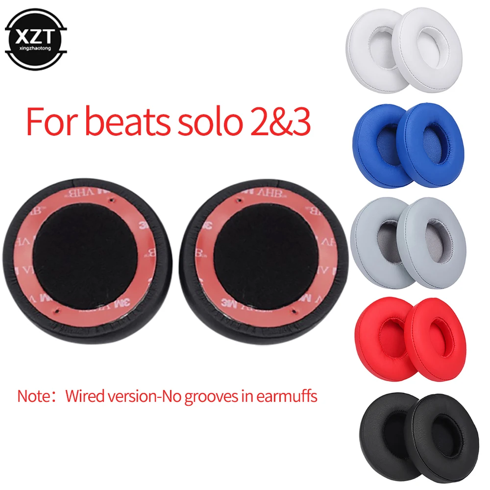 Oreillettes sans fil/filaire pour casque Beats Solo 2 3, étui pour casque compatible Bluetooth, housse souple de remplacement, coussinets d'oreille, coussin