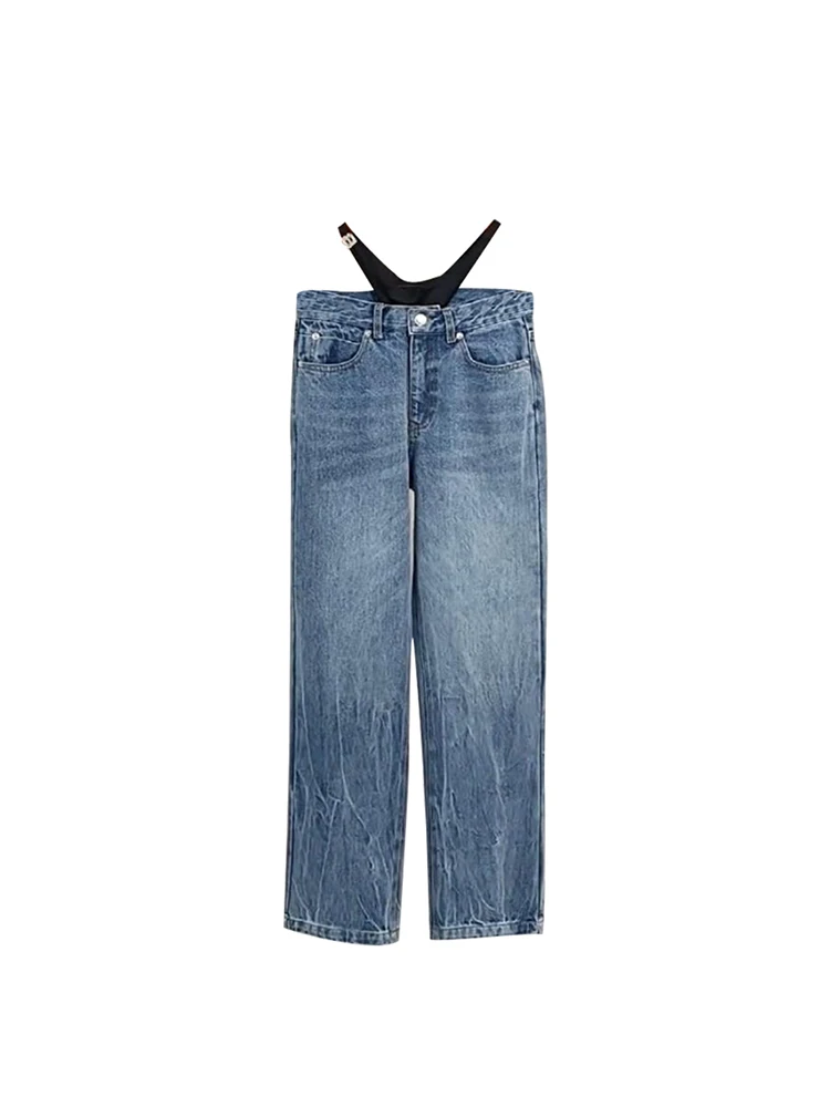 

Women's Jeans Women Aesthetic High Waisted Flare Pants Fashion Baggy Y2k Streetwear Vintage Wide Leg Denim Trousers Retro Korean