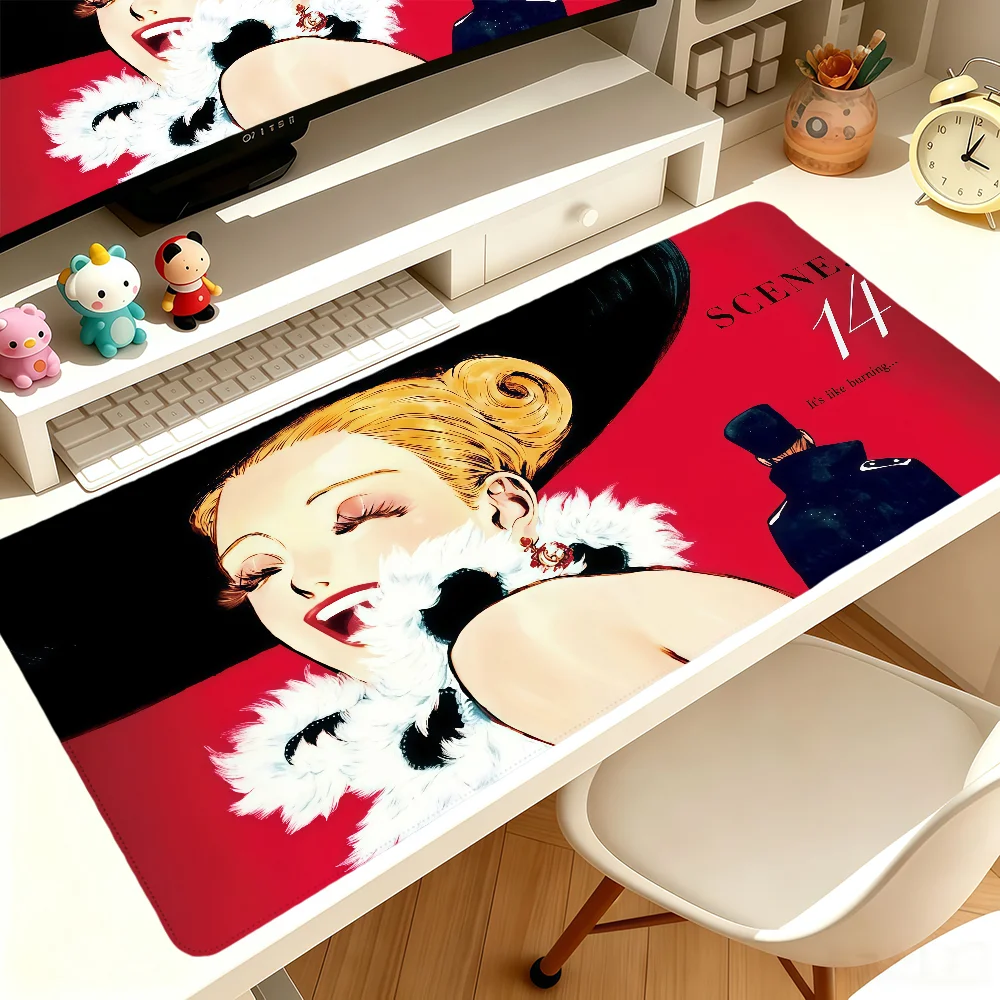 Veil Manga Kotteri! Mouse Pad Large Non-slip Lockedge Desktop Computer Desk Mat Keyboard Writing MousePad Office Gamer Student
