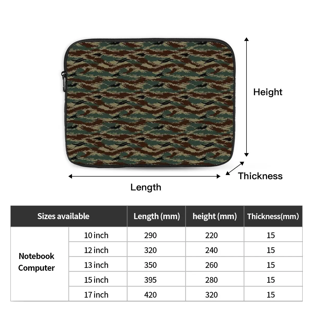 Tiger Stripe Camouflage Military Camo Notebook Laptop Bag Case Pouch For Macbook Air Pro Tablet Shockproof Case Bag